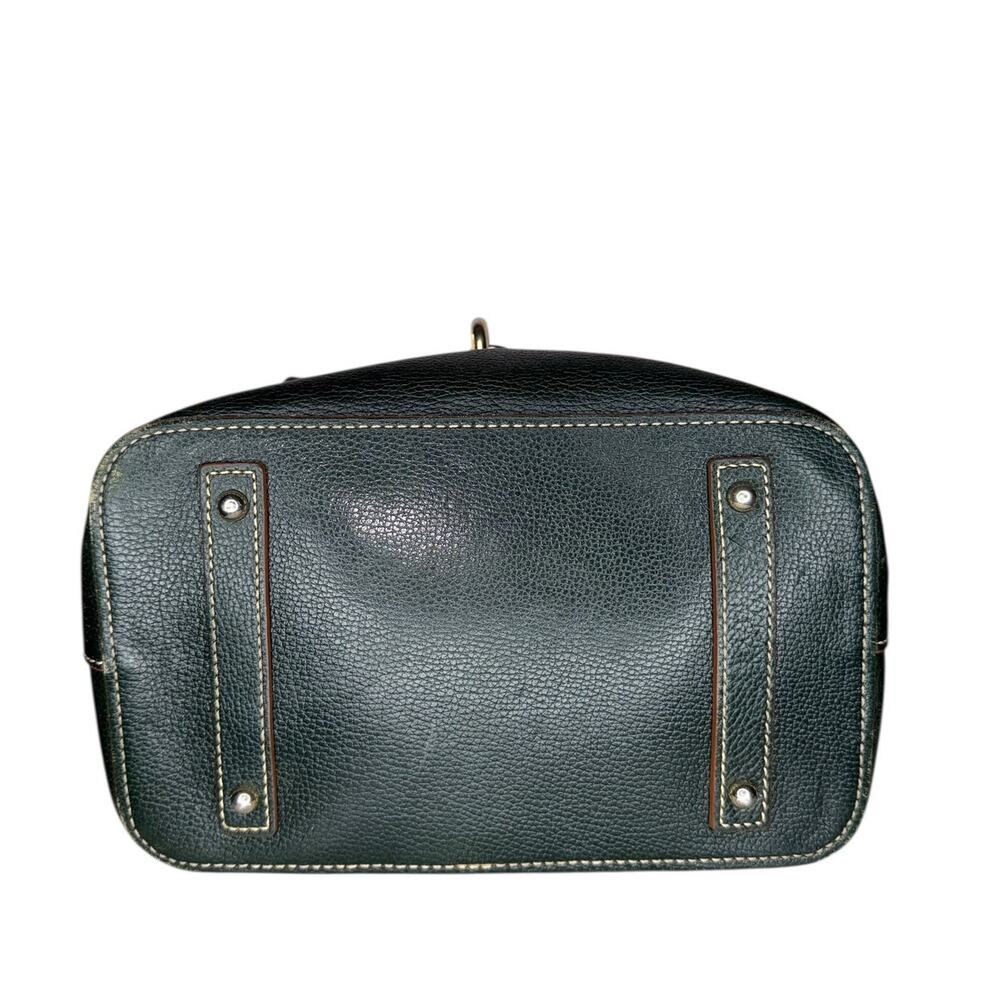 Dooney & Bourke Lily Bucket Pebbled Leather Green Front Buckle Shoulder Bag - Picture 9 of 12